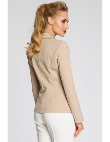 M243 Prigludęs švarkas su sagomis - smėlio spalvos