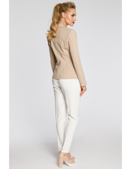 M243 Prigludęs švarkas su sagomis - smėlio spalvos