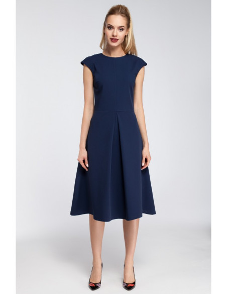 M296 Prigludusi prigludusi suknelė - tamsiai mėlyna