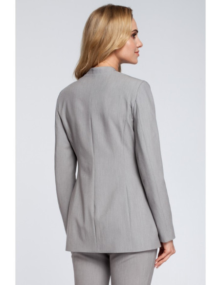 M304 Stilingas elegantiškas užsegamas švarkas - pilkas