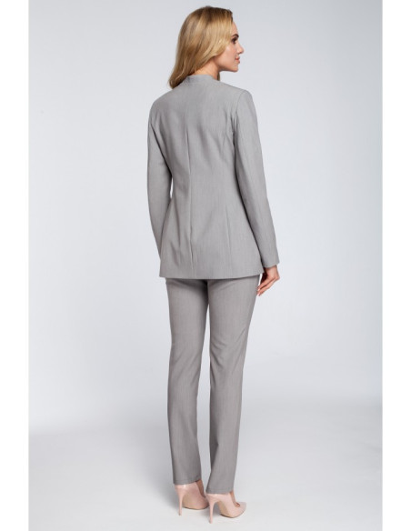 M304 Stilingas elegantiškas užsegamas švarkas - pilkas