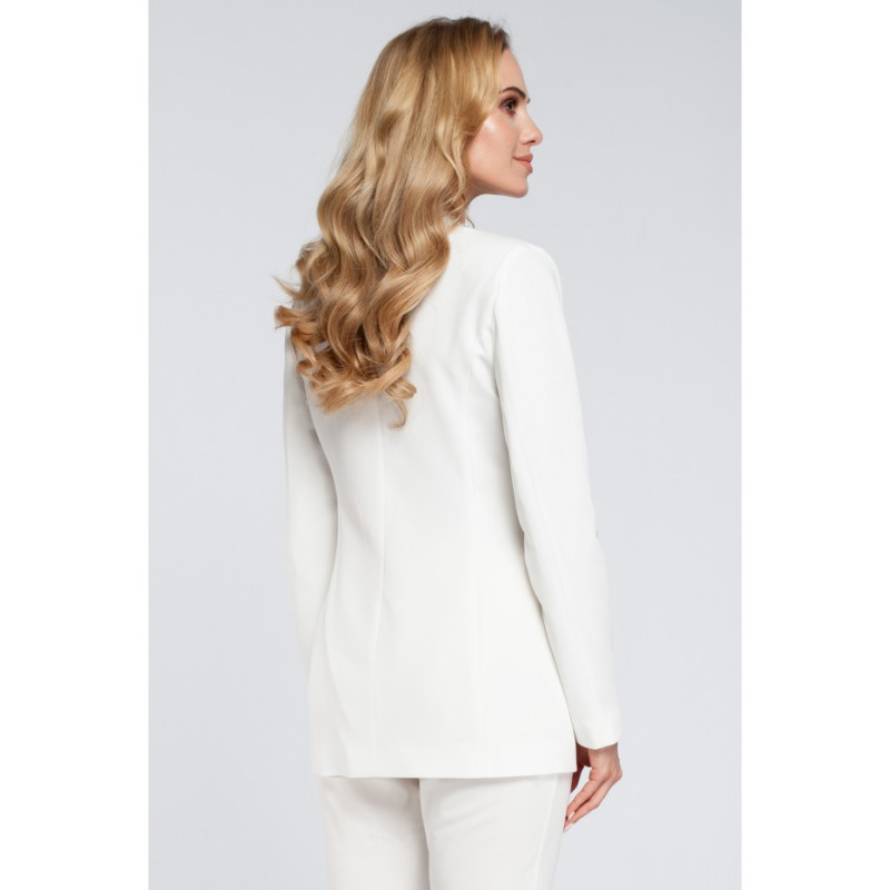 M304 Stilingas elegantiškas švarkas su sagomis - ecru... 2