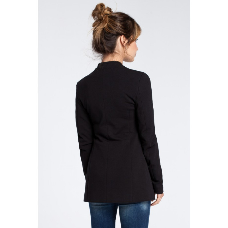 B030 Trikotažinė striukė be sagų - juoda 2