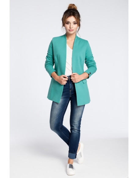 B030 Trikotažinė striukė be sagų - žalia