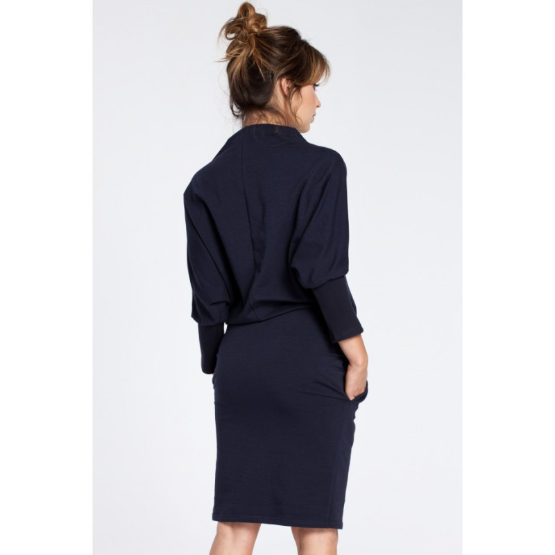 B032 Stilinga mini suknelė kimono rankovėmis - tamsiai... 2