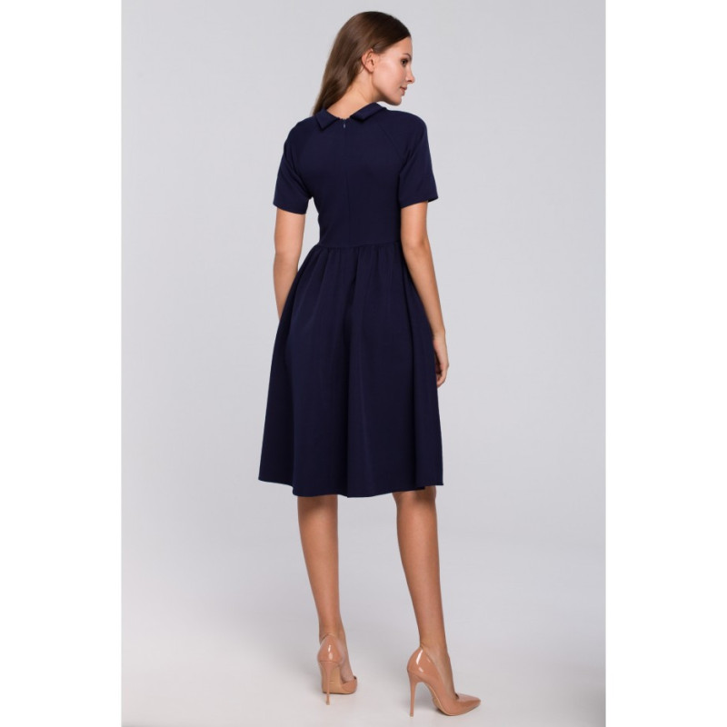 K028 Suknelė su stovinčia apykakle - rašalas 2