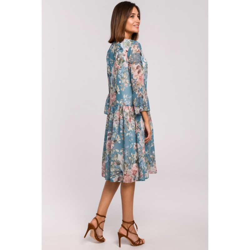 S214 Šifoninė suknelė su pažemintu liemeniu - 4 modelis 2