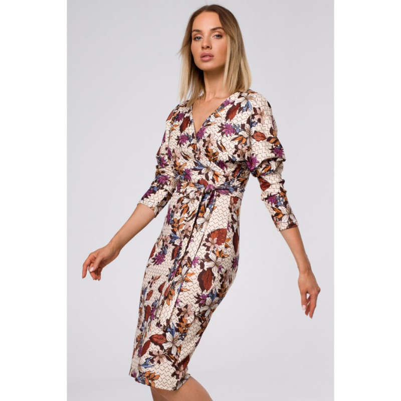 M524 Suknelė su vokeliais ir raštu - 2 modelis 2