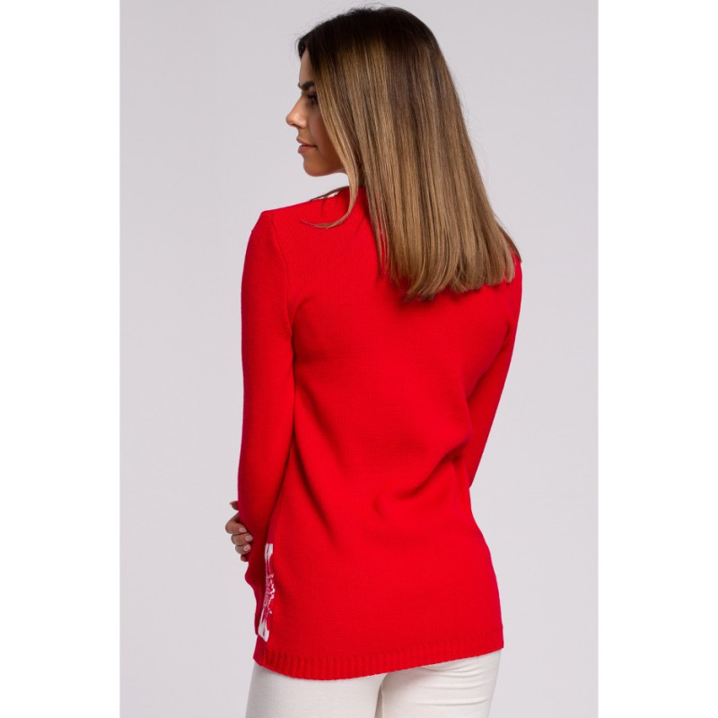 MXS04 Kalėdinis džemperis su šiaurės elniais - raudonas 2