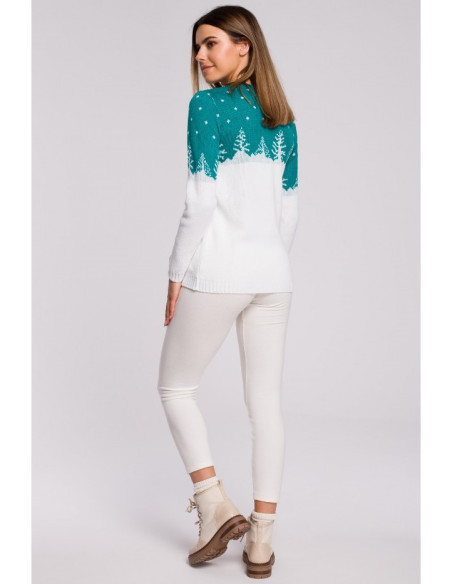 MXS05 Kalėdinis džemperis su eglutės motyvu - smaragdinis