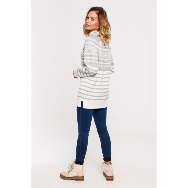 MXS08 Ilgas megztinis golfu - pelenų spalvos 2