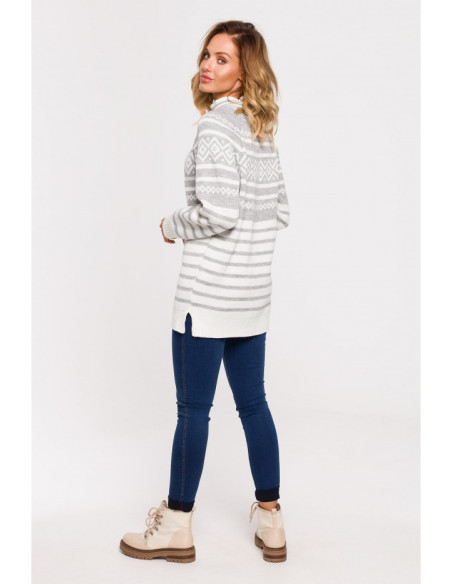 MXS08 Ilgas megztinis golfu - pelenų spalvos