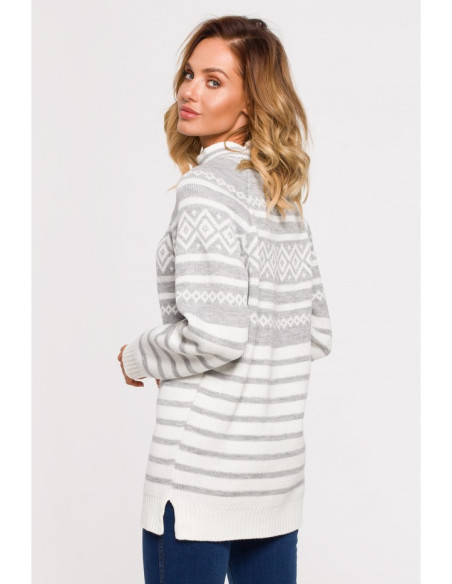 MXS08 Ilgas megztinis golfu - pelenų spalvos