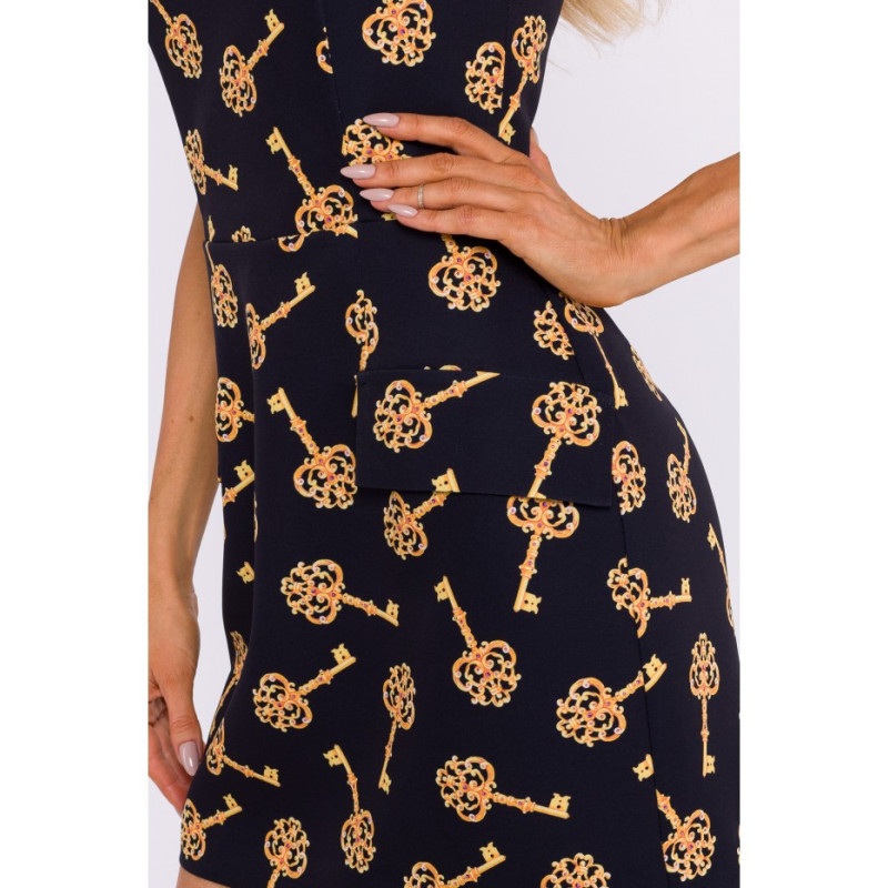 M795 Mini raštuota korsetinė suknelė - 3 modelis 2