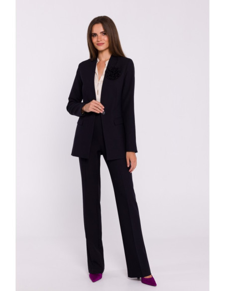 S370 Striukė su gėle - juoda