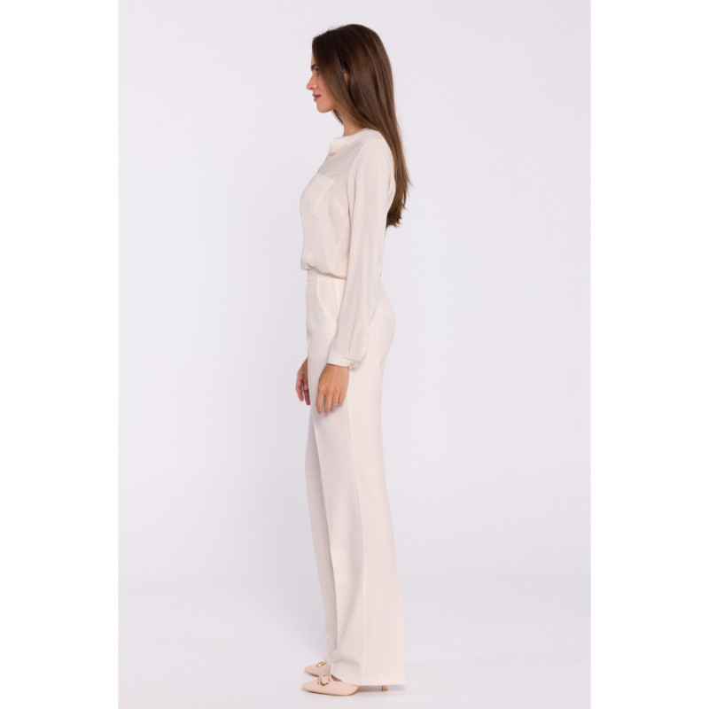 S371 Platėjančios kelnės - dramblio kaulo spalvos 2