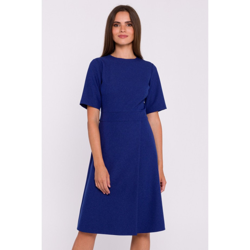 S373 Suknelė su trapecijos formos apačia ir perlenkimu -... 2