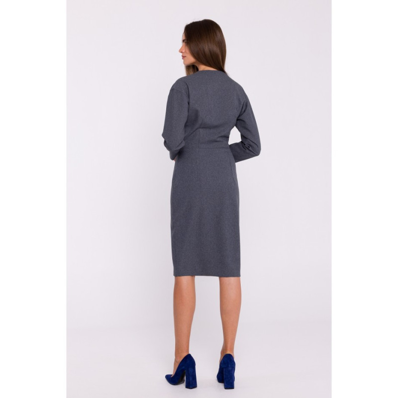 S374 Suknelė su paryškintu liemeniu ir dekoratyvinėmis... 2