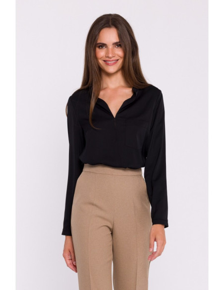 S375 Palaidinė ilgomis rankovėmis - juoda