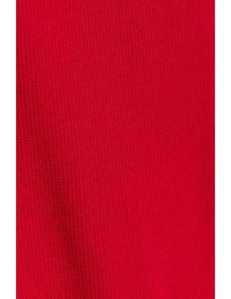 M819 Juostuota mini suknelė su dirželiu - raudona