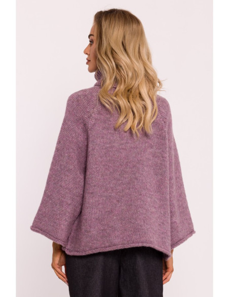 M822 Megztinis golfu su plačiomis rankovėmis - heather