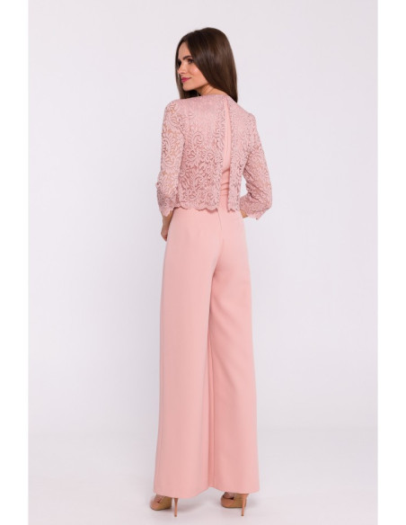 S381 Kombinezonas su nėriniuota viršutine dalimi - pudros mėlyna