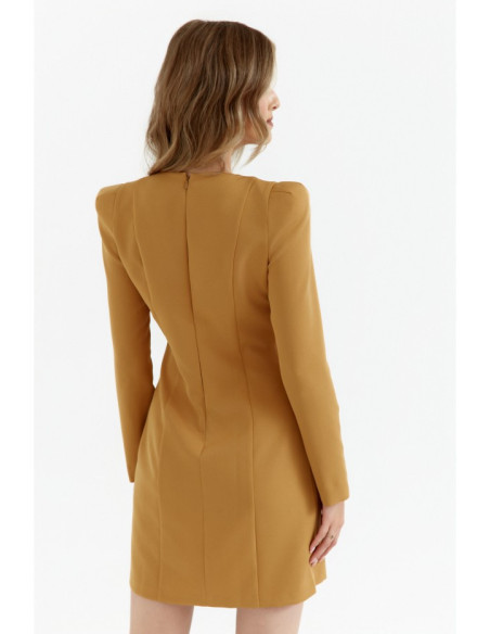 M755 Suknelė su modeliavimo siūlėmis - cinamoninė