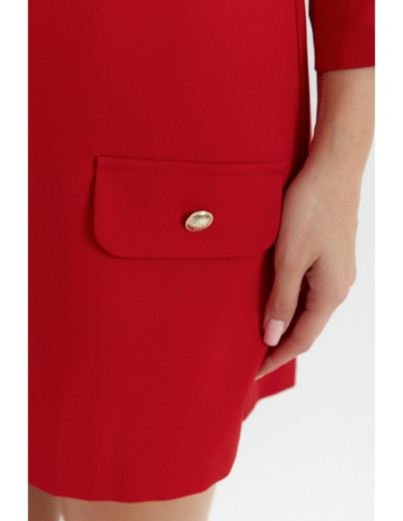 K148 Trapecijos formos suknelė - raudona