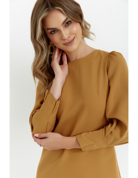 K148 Trapecijos formos suknelė - cinamonas