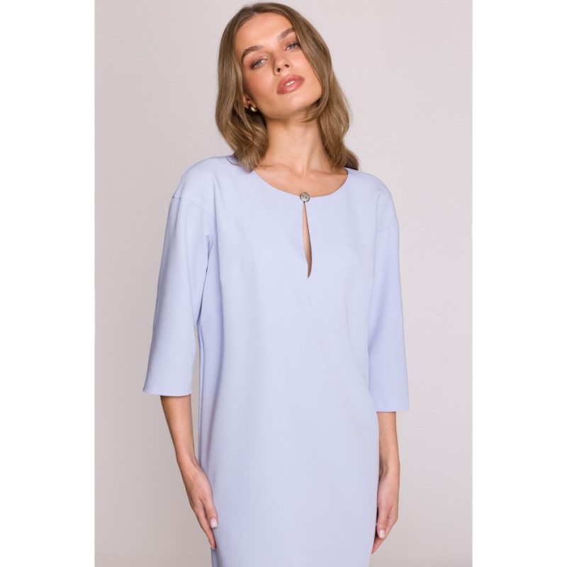 S394 Laisvai krintanti suknelė su ašaros formos iškirpte... 2