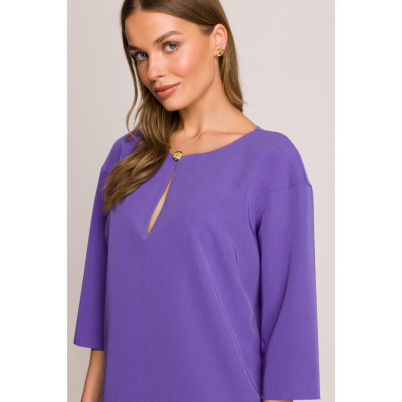 S394 Laisvo kirpimo suknelė su ašaros formos iškirpte -... 2