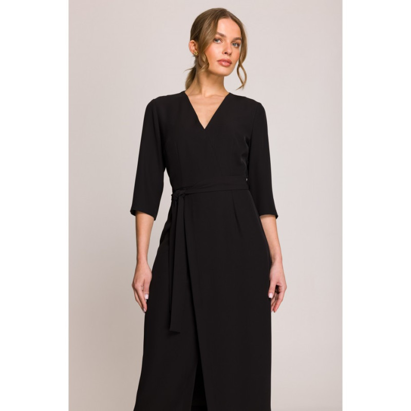 S396 Suknelė su voko motyvu - juoda 2