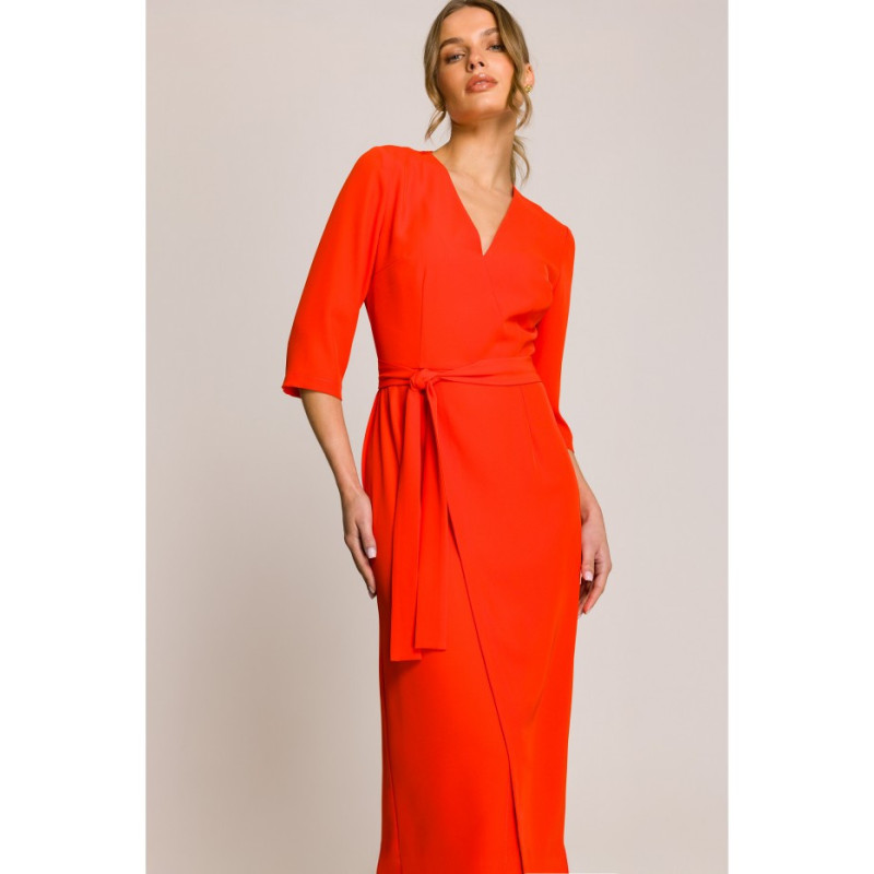 S396 Suknelė su voko motyvu - koralų spalvos 2