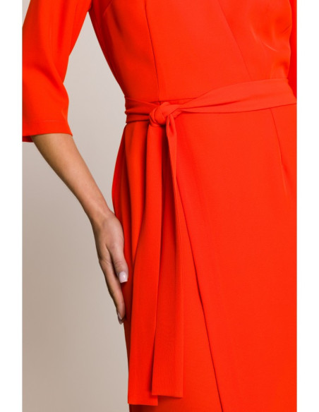 S396 Suknelė su voko motyvu - koralų spalvos