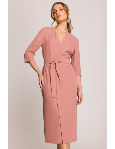 S396 Suknelė su voko motyvu - rožinė