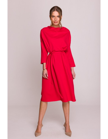 S403 Modalinė oversize suknelė - raudona