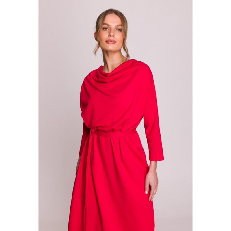 S403 Modalinė oversize suknelė - raudona 2