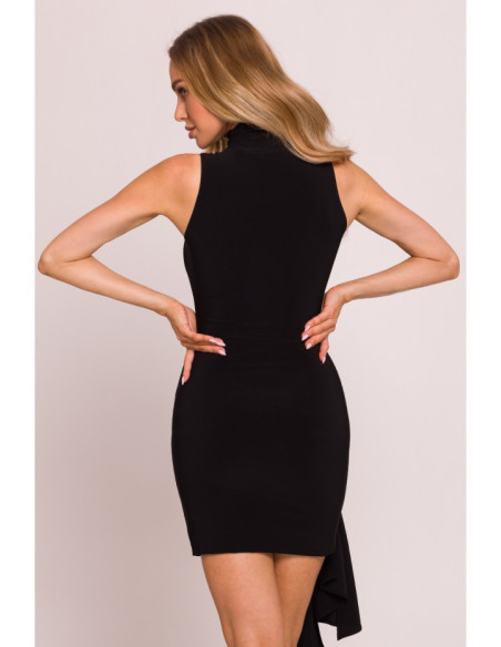 M841 Mini suknelė su užrišamomis petnešomis - juoda