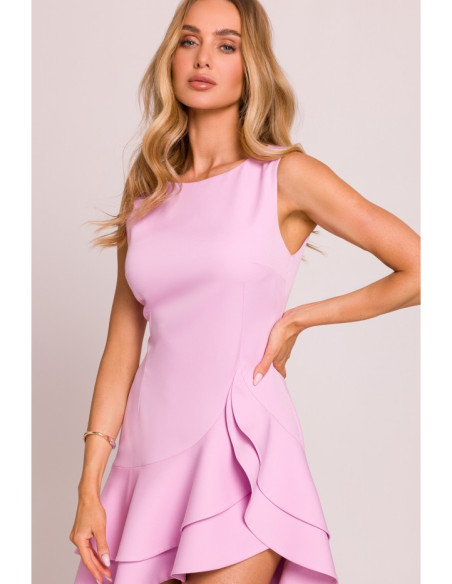 M850 Suknelė su raukiniais - saldainių rožinė