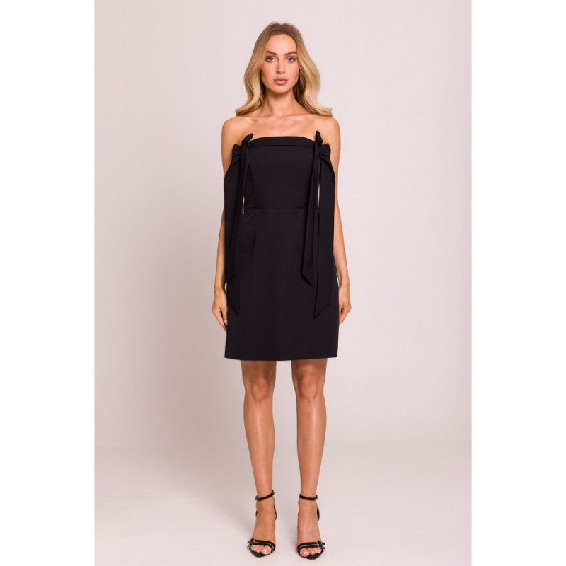 M851 Korsetinė suknelė su lankeliais - juoda 2