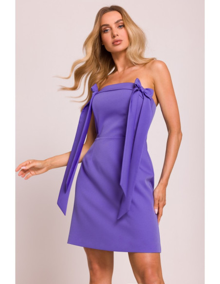 M851 Korsetinė suknelė su lankeliais - šviesiai violetinė