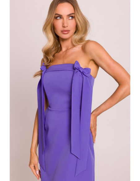 M851 Korsetinė suknelė su lankeliais - šviesiai violetinė