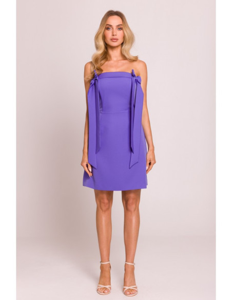 M851 Korsetinė suknelė su lankeliais - šviesiai violetinė