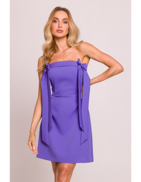 M851 Korsetinė suknelė su lankeliais - šviesiai violetinė