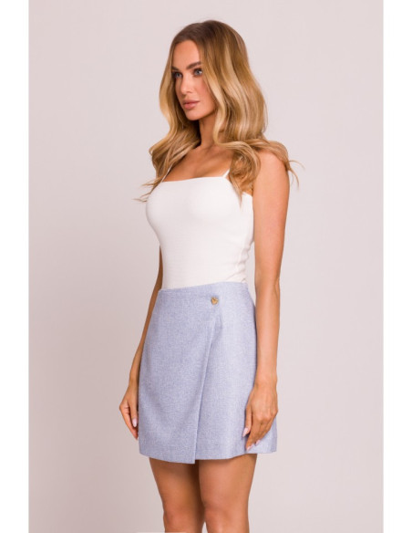 M854 Mini sijonas su apvadais - mėlynas