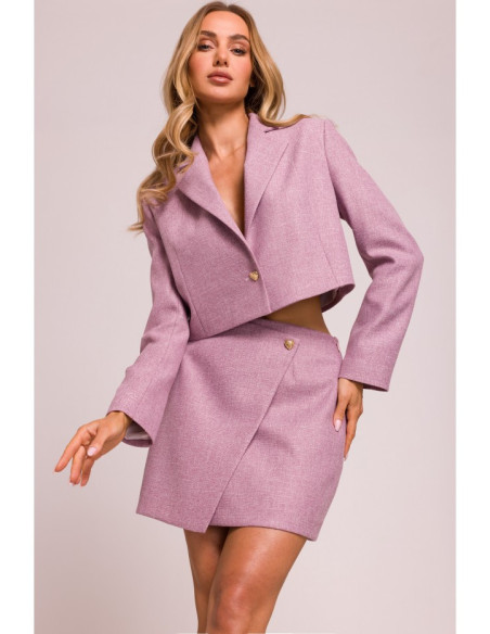 M854 Mini sijonas su užsegimais - marsala