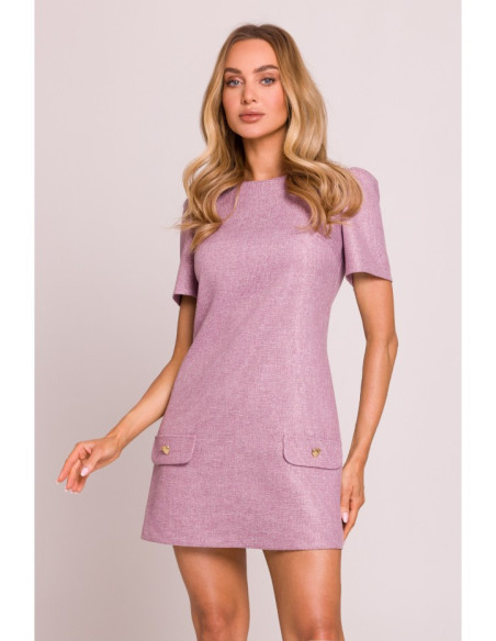 M855 Mini trapecijos formos suknelė - marsala