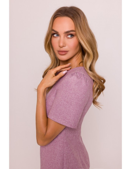 M855 Mini trapecijos formos suknelė - marsala