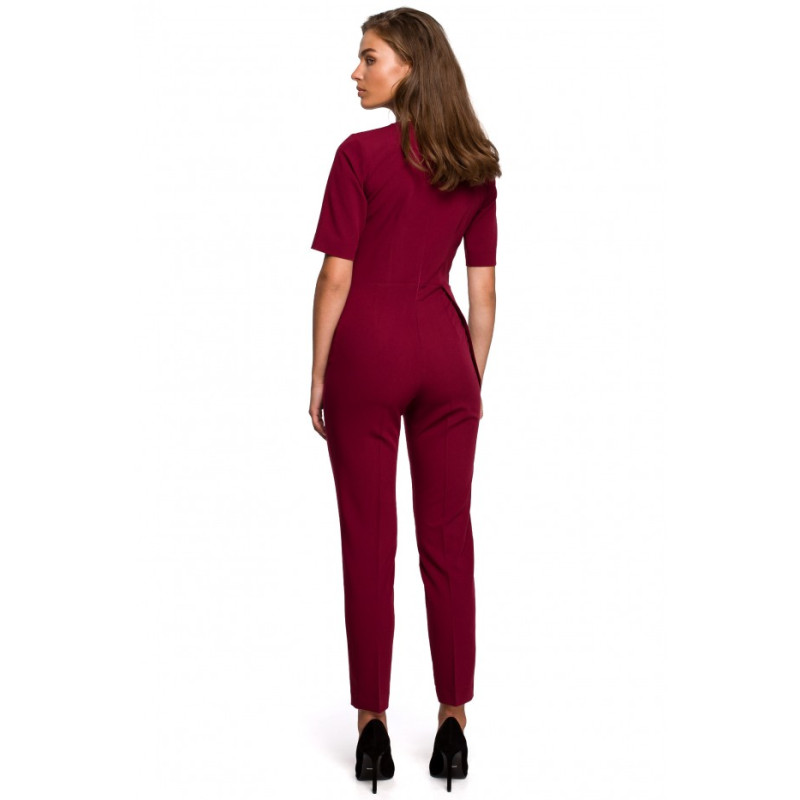 S241 One-piece jumpsuit with a double front - maroon 2