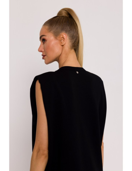 M790 Shoulder pad maxi dress - black M790 Shoulder pad maxi dress - black